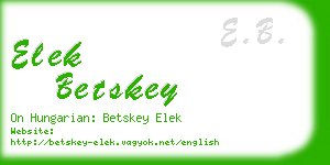 elek betskey business card